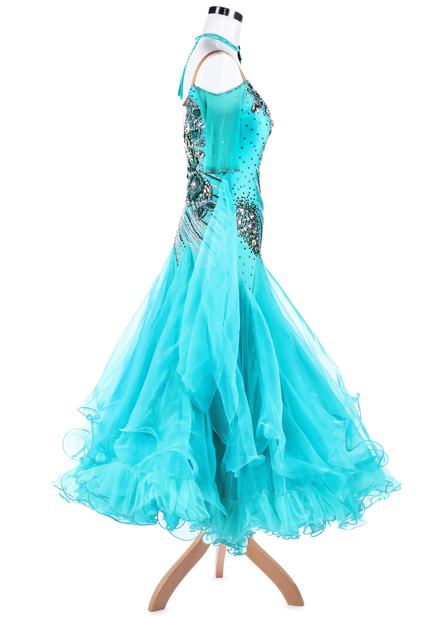 Embroidered Floral Brilliance Ballroom Dance Competition Dress A5272