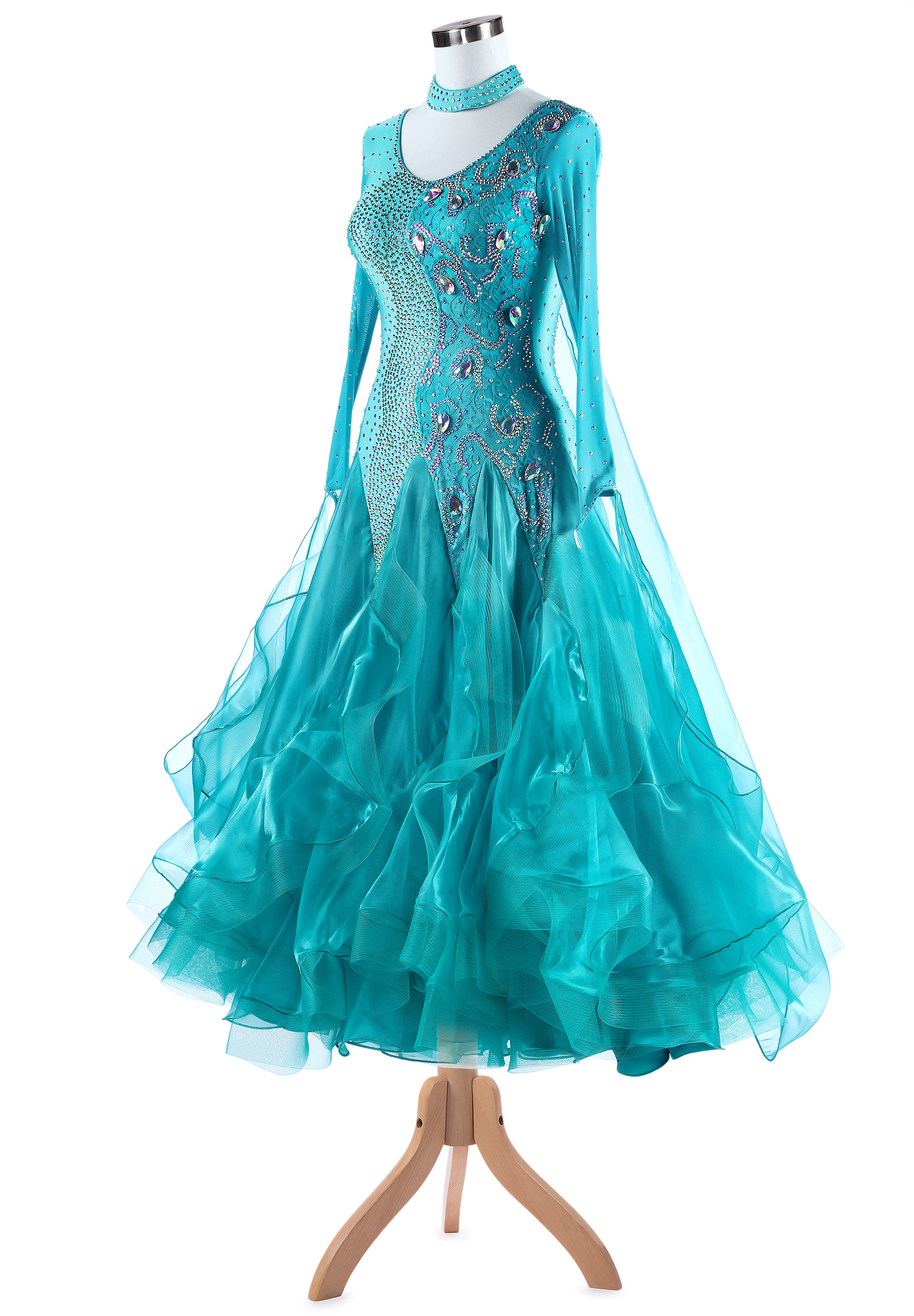 Exquisite Dual Division Standard Ballroom Dance Gown A5333