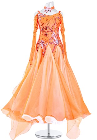 Massive Crystal Ruffled Ballroom Dress MQB203