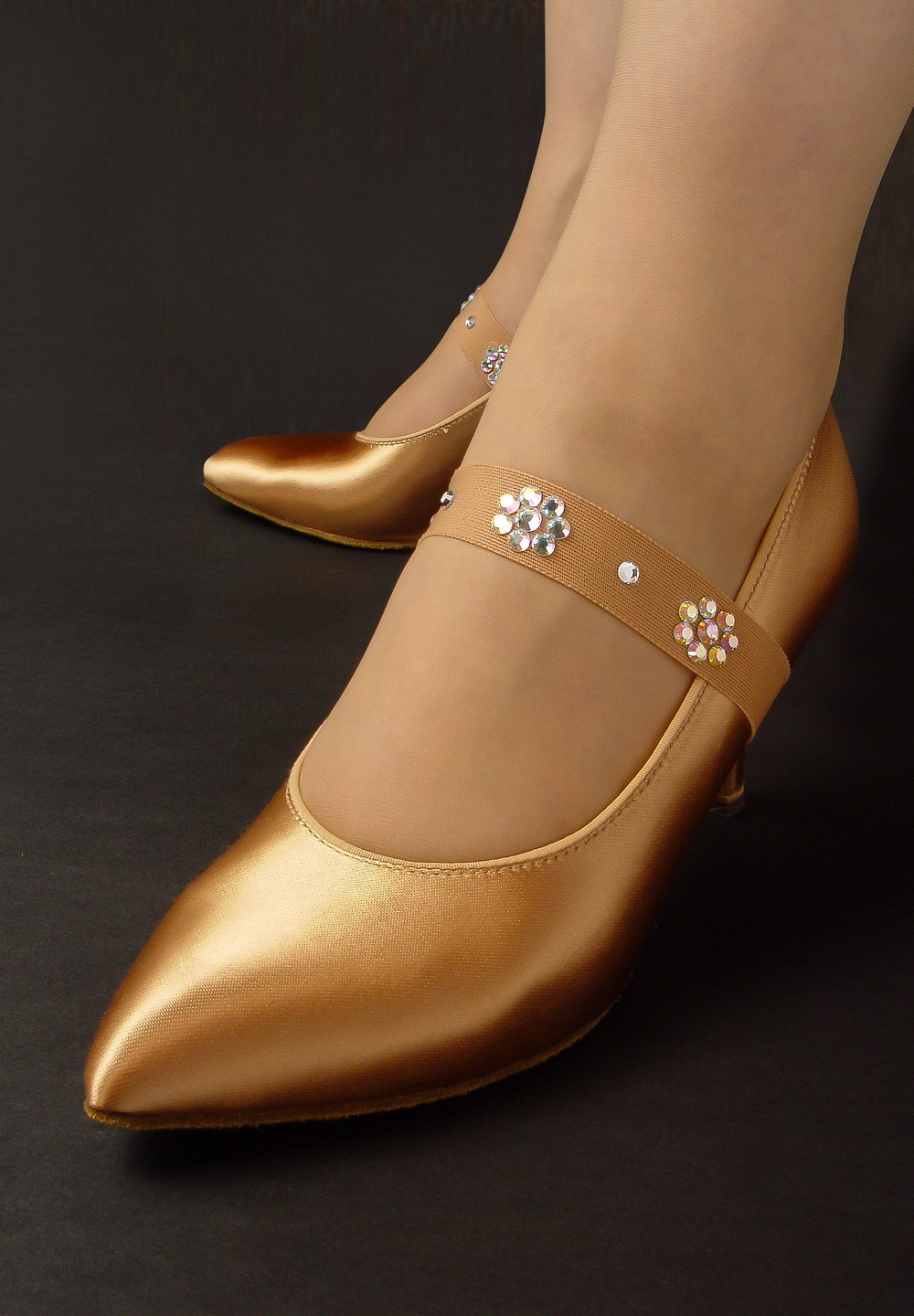 Ballroom Ave Crystallized Shoe Straps CS503 Nude