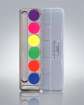 Aquacolor Day Glow Effect 6 UV Shades Palette 5177