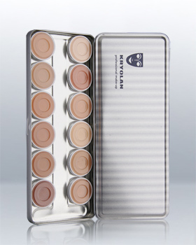 Kryolan Ultra Foundation Cream 12 Colors Palette 9004