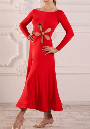 Dance Box Andrea Ballroom Dress P23120022-02 Red