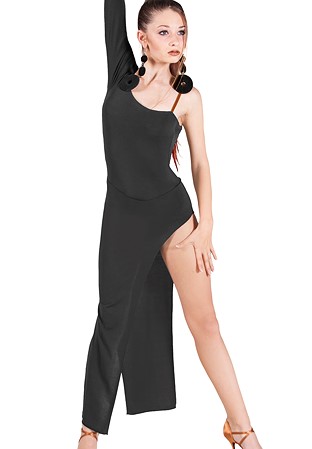 Maly Asymmetric Paneled Dress MF-LCL002-Black