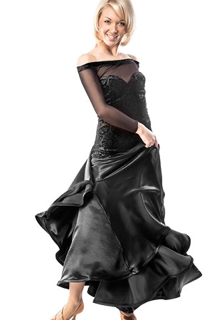 RS Atelier Ischia Velvet Ballroom Dance Dress-Black Velvet