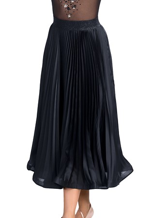 Dance Box Marilyn Pleated Ballroom Skirt P19120011-01 Black