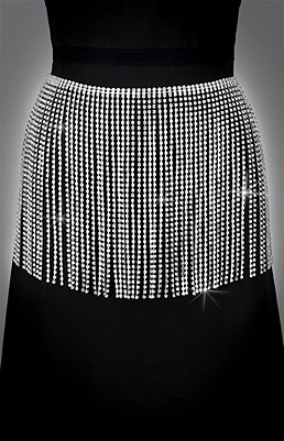 DS Rhinestone 10" Long Skirt 06