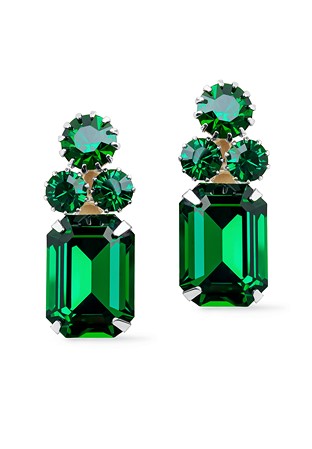 Rhinestone Earring E880290-Emerald