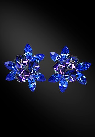 Zdenka Arko Sapphire & Heliotrope Crystal Earrings UH04019-132-Sapphire