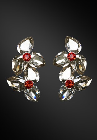 Zdenka Arko Crystal & Hyacinth Rhinestone Earrings UH11004-60-Crystal