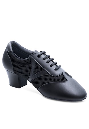 Dance America Savannah Ladies Practice Shoes-Black Leather/Mesh