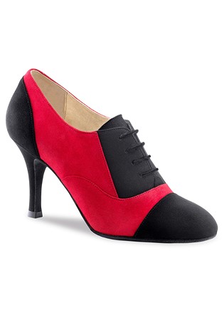 Nueva Epoca Vicky Practice Shoes-Black/Red Suede