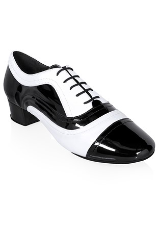 Ray Rose Rafael Mens Latin Shoes 319-Black Patent/White Leather