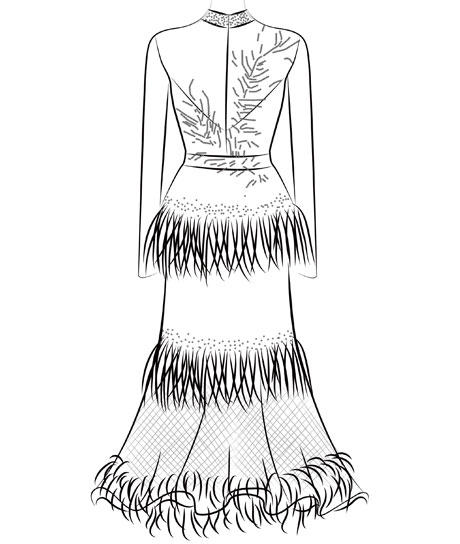 peplum dress sketch design drawingCorset peplum dress, @ezumi.official #EZUMi # #2024SS #designdrawing