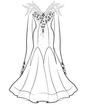 Pleated Godet Modern Dance Dress MF-B0015 | International Ballroom Pleated Godet Modern Dance Dress MF-B0015 | International Ballroom
