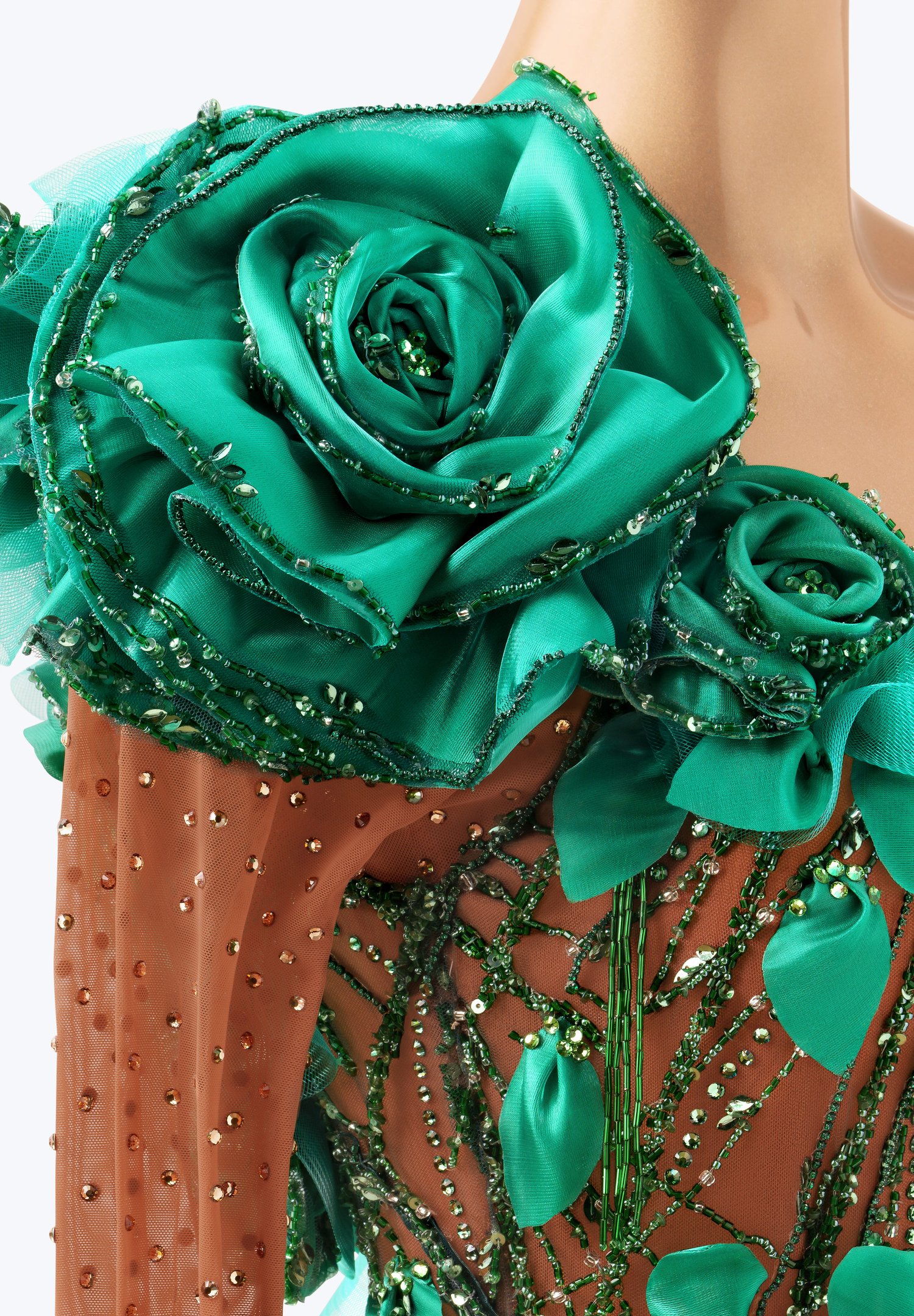latina green dress Emerald Green Latin-Rhythm Dress on Sale