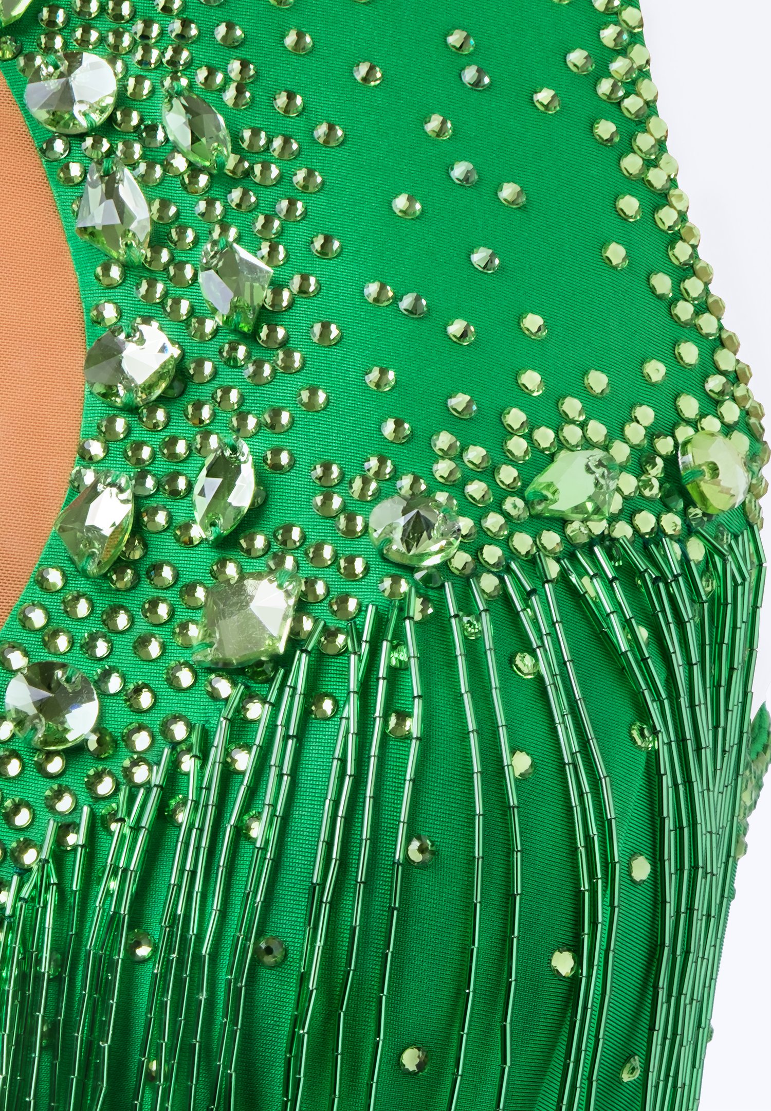 Emerald Fringe Latin Dress JT-L2202A