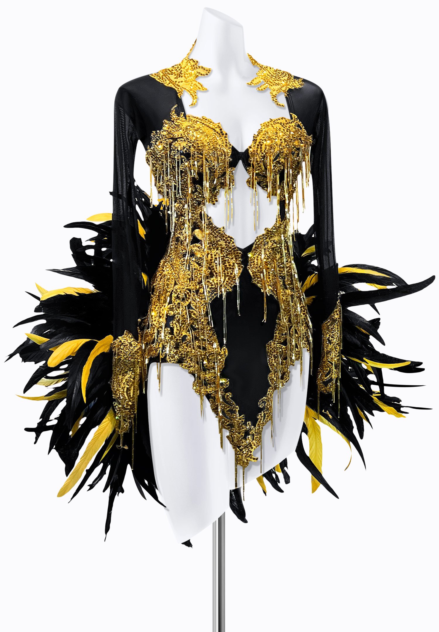 Carnival Feather Latin Dress PR-L225095 | International Latin Carnival Feather Latin Dress PR-L225095 | International Latin