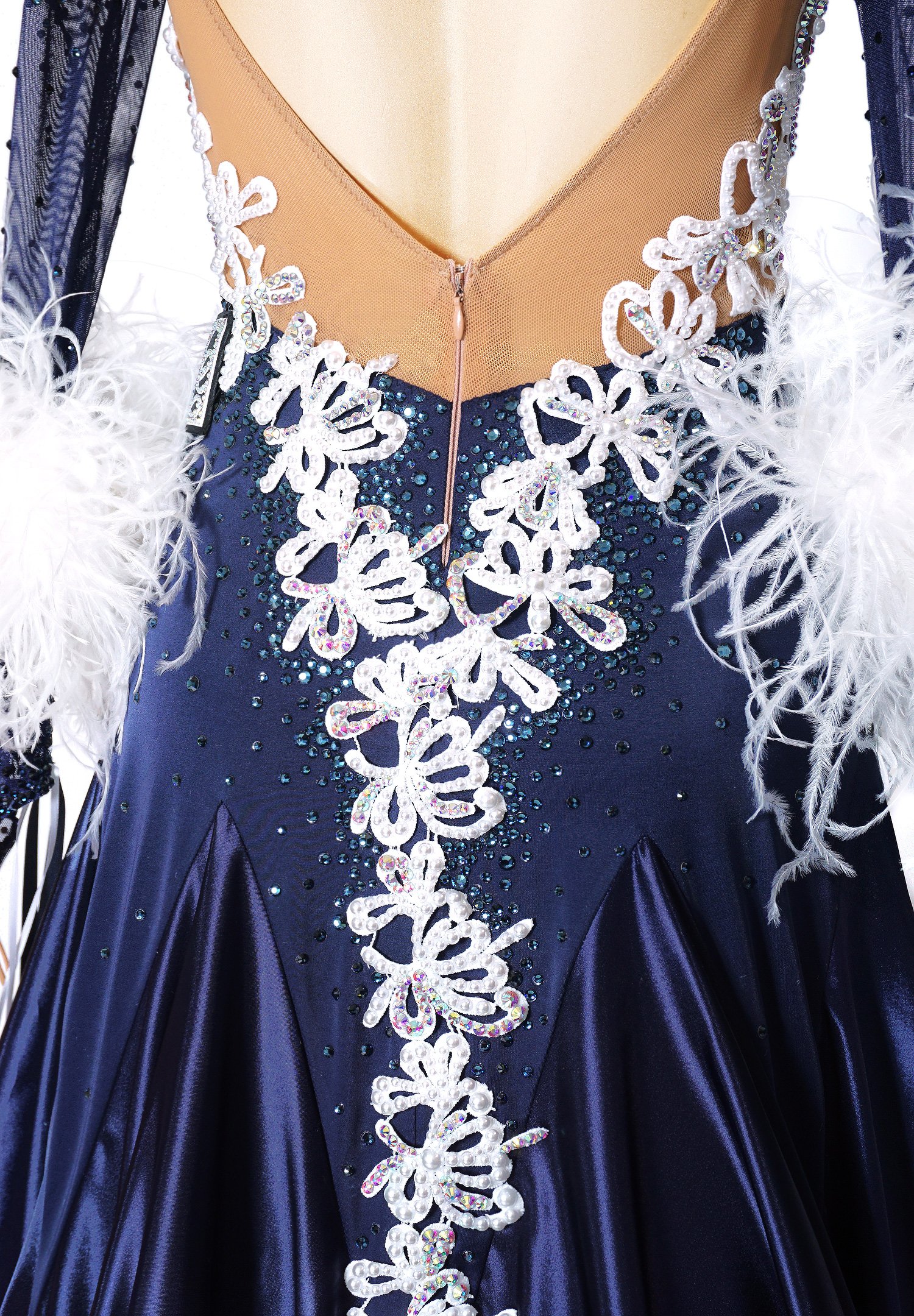 Crystallized Shoulder Baring American Smooth Dress PC-WB19009 |  International Ballroom