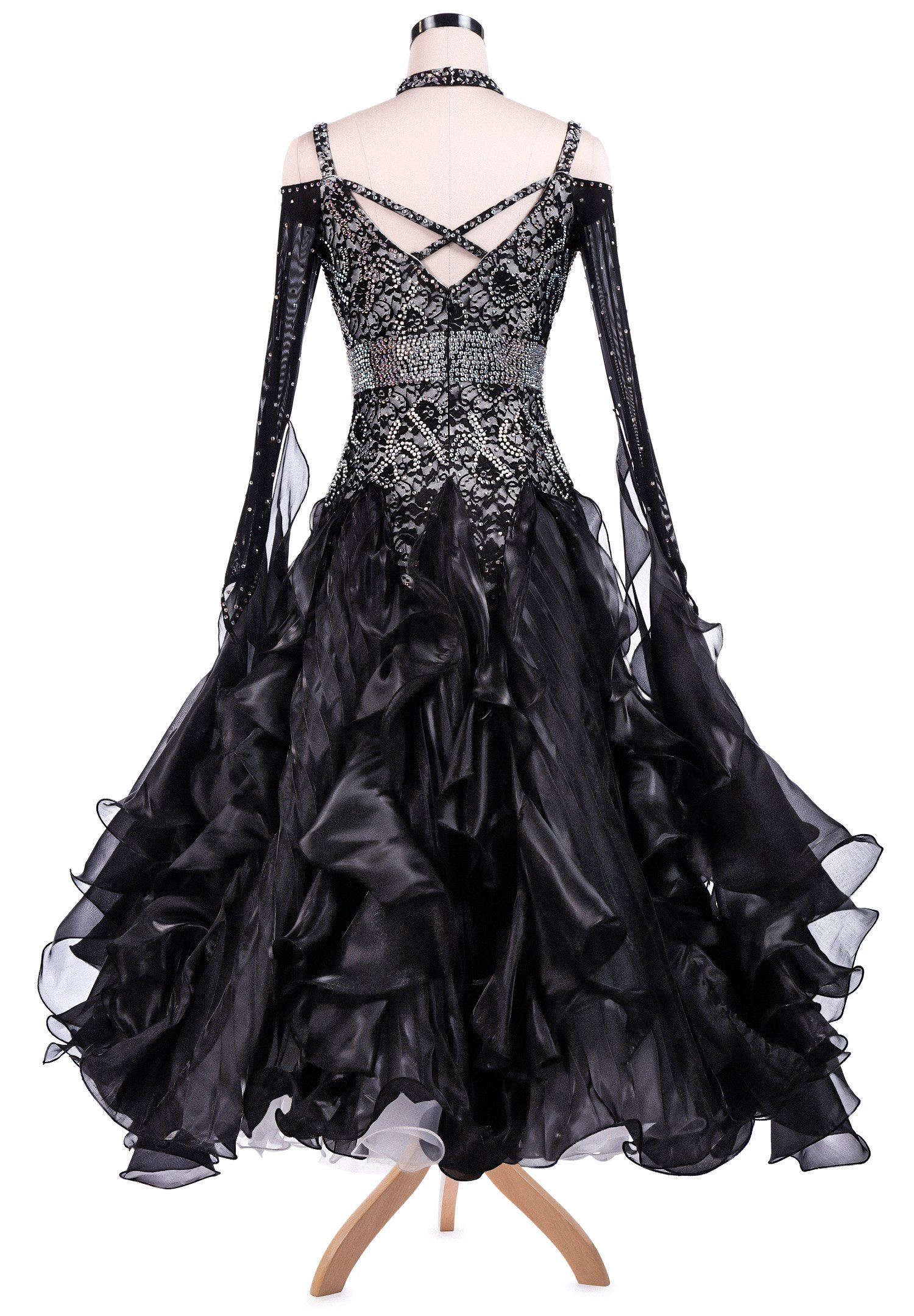 Dazzling Letters Empire Waist Ballroom Competition Dress VN-A5229 |  International Ballroom