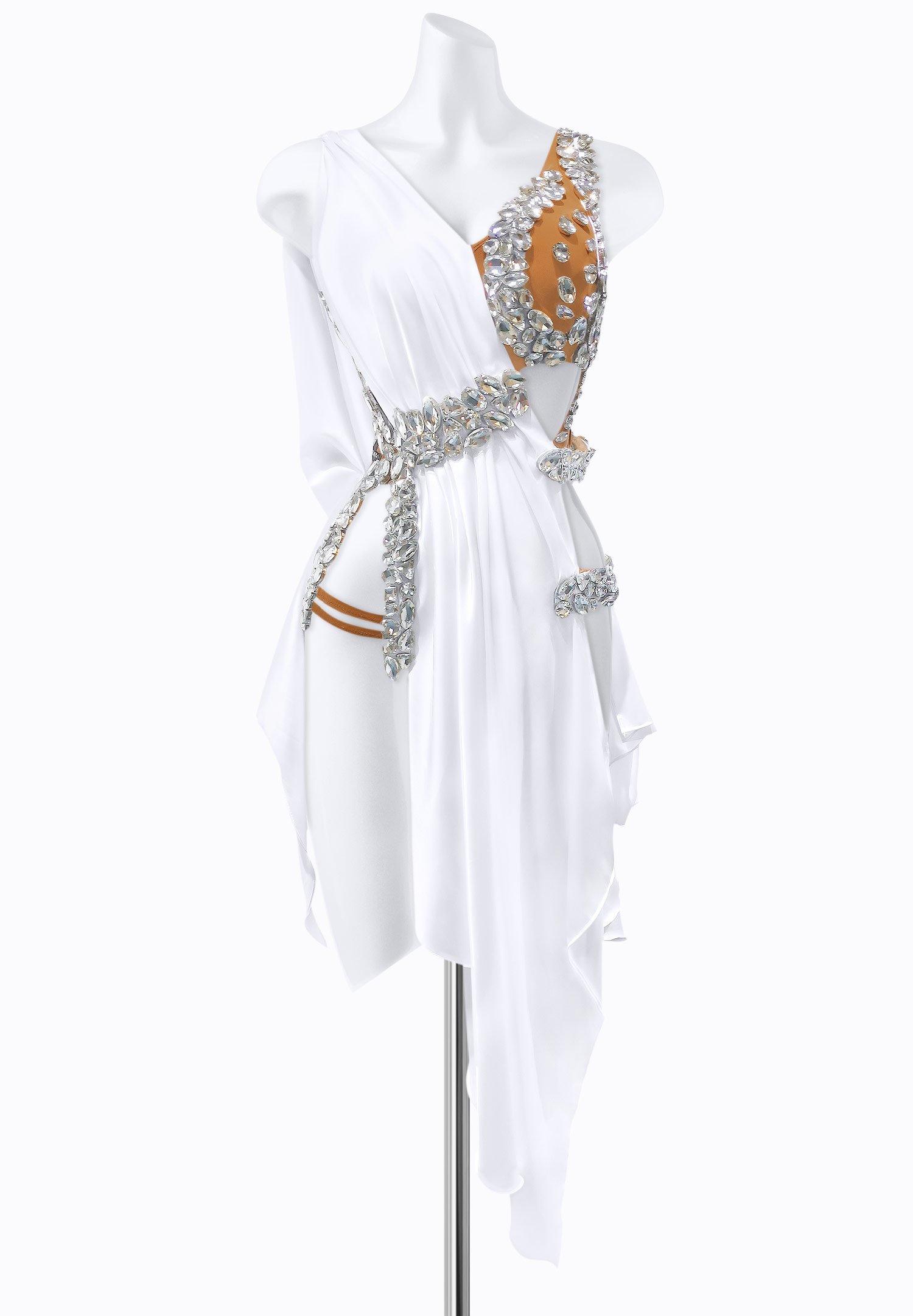 Draped Greek Latin Dress AM-L3619 | International Latin