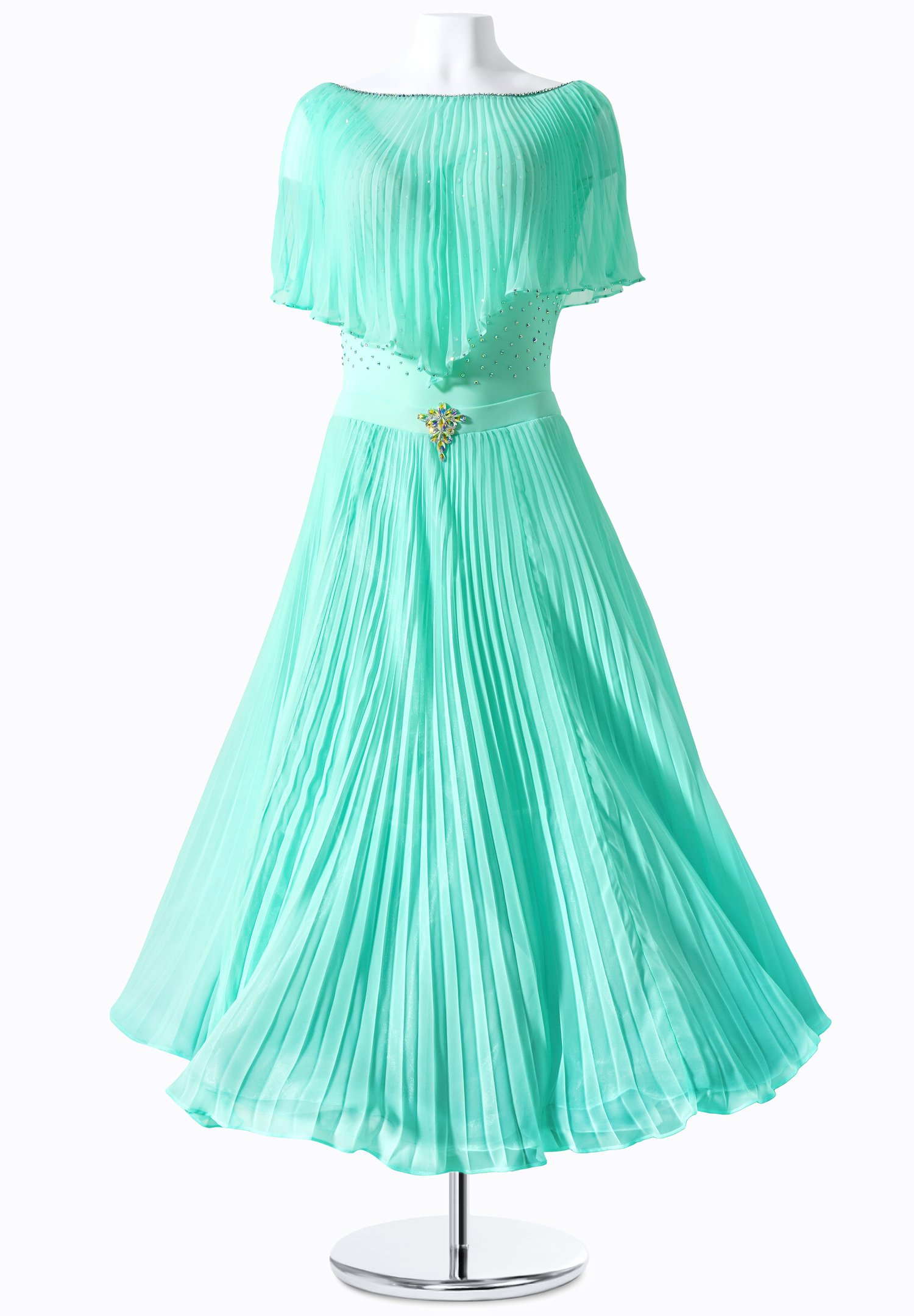 Flowy Pleated Skirt Ballroom Smooth Dress PC-WB190101 Flowy Pleated Skirt Ballroom Smooth Dress PC-WB190101