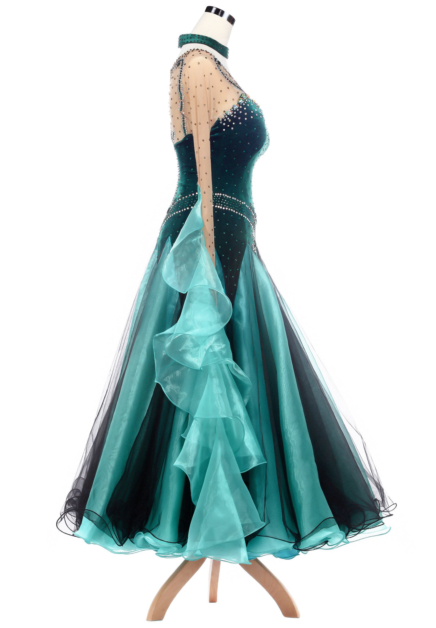 Forest Elf Queen Elegant Ballroom Dance Competition Dress VN-A5138 | International Ballroom Forest Elf Queen Elegant Ballroom Dance Competition Dress VN-A5138 | International Ballroom