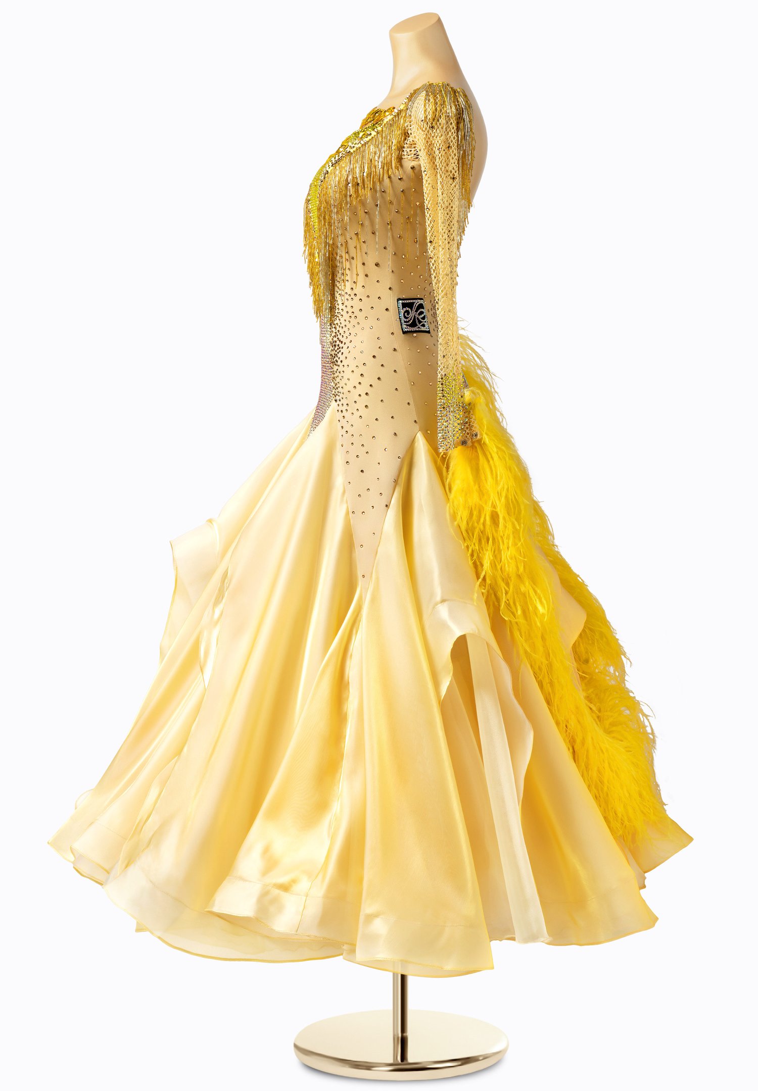gold ballroom dress Gold Sweetheart Beaded Sparkles Court Train Flowers Prom Dresses