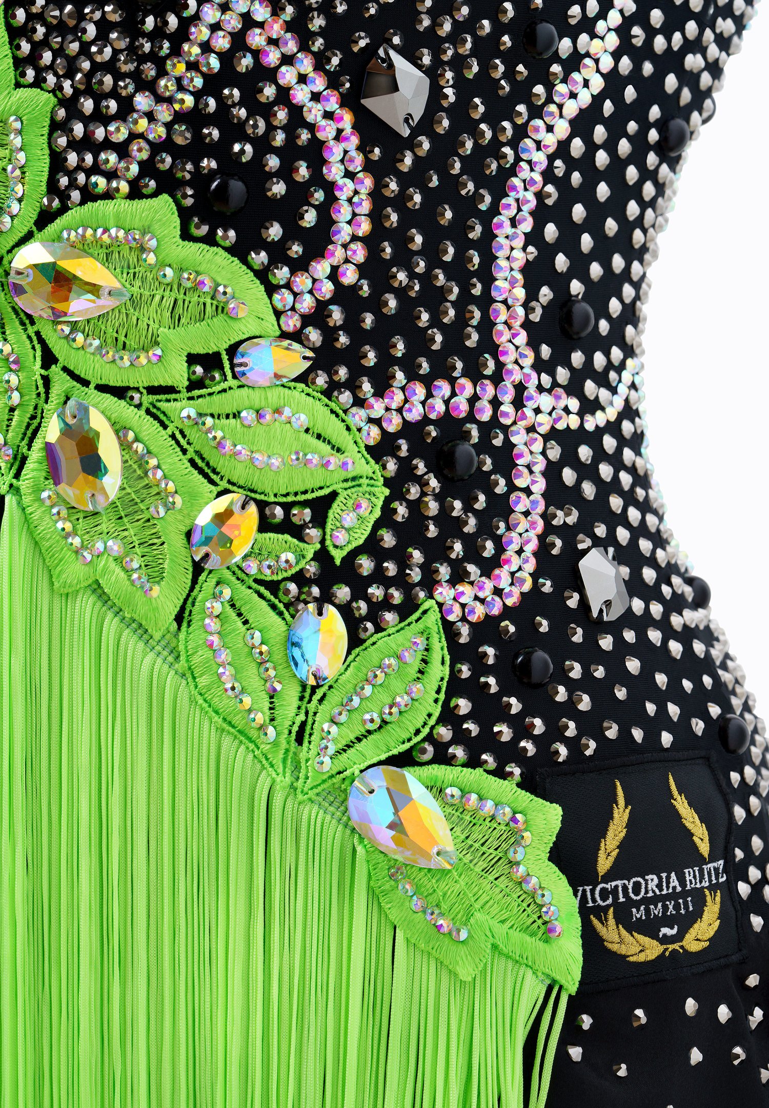Neon Feather Latin Dress VB-L22026 | International Latin Neon Feather Latin Dress VB-L22026 | International Latin