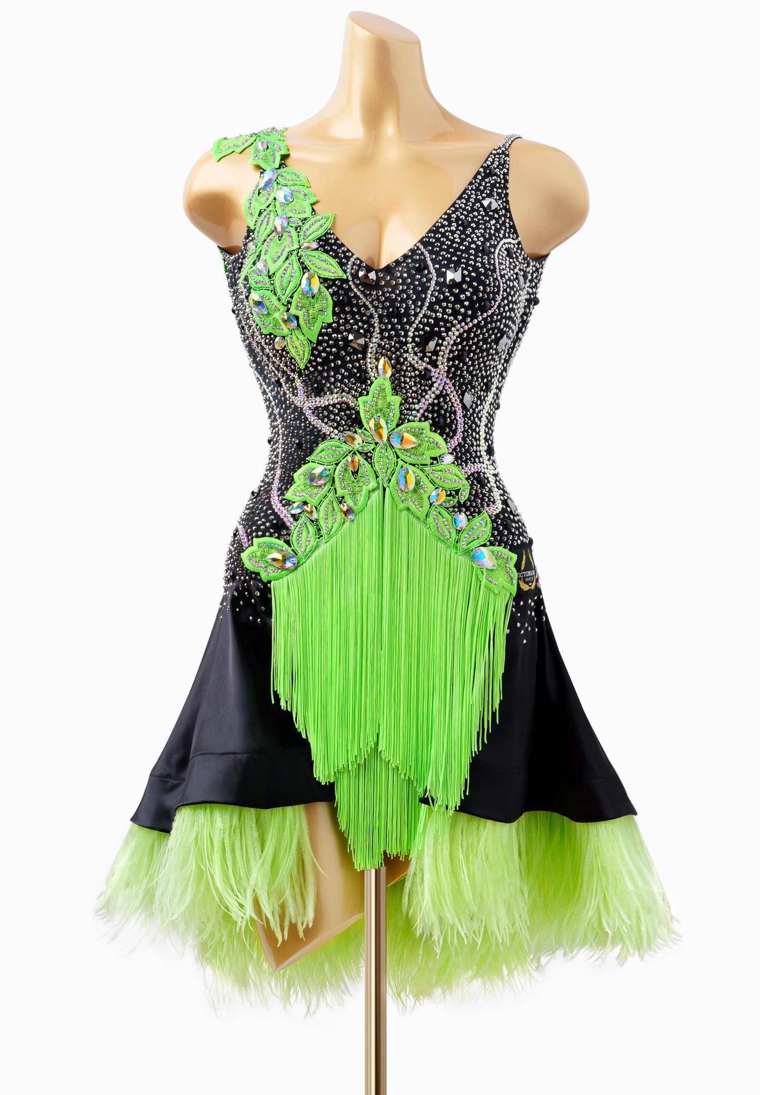 Neon Feather Latin Dress VB-L22026 | International Latin