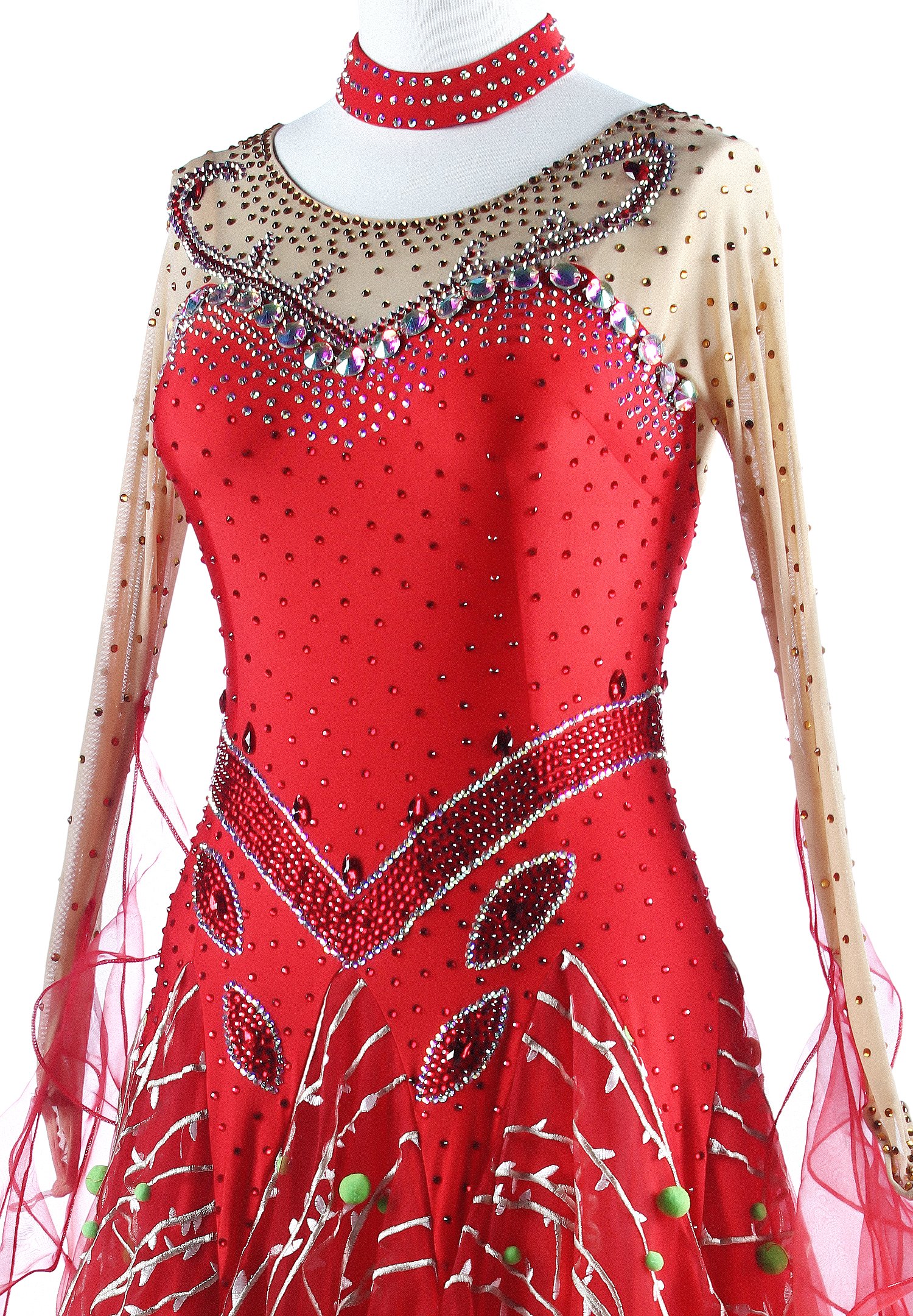 Ornate Christmas Mood Ballroom Dance Performance Dress VN-A5332 |  International Ballroom