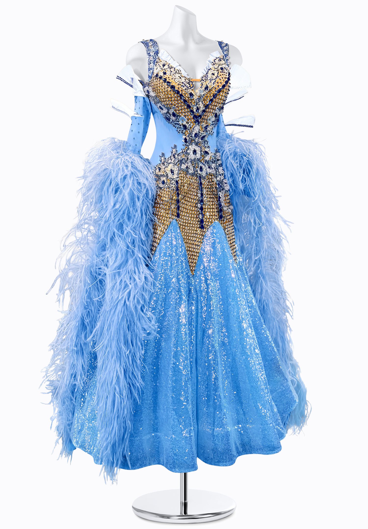 ice blue queen sequin dress Queen Vibes Sequin Mermaid Gown - Blue
