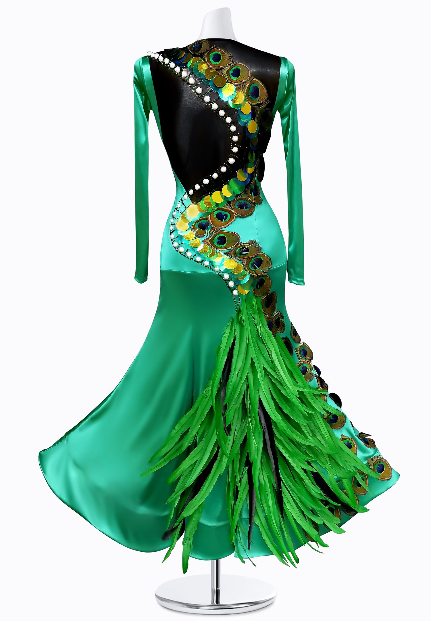 Peacock Sequin Ballroom Dress AM-B3108 | International Ballroom Peacock Sequin Ballroom Dress AM-B3108 | International Ballroom