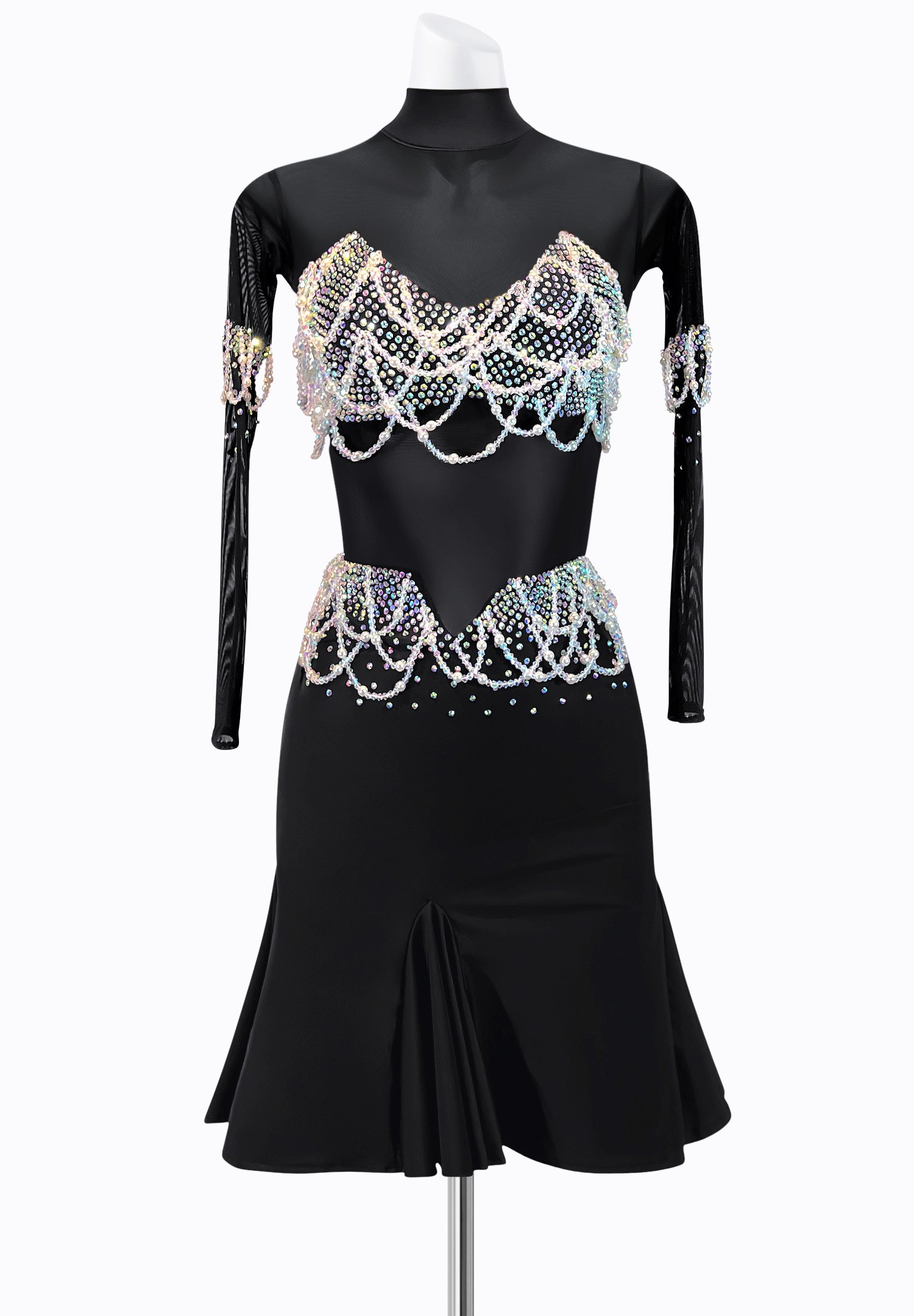 Pearl Mesh Latin Dress PR-L225008 Pearl Mesh Latin Dress PR-L225008