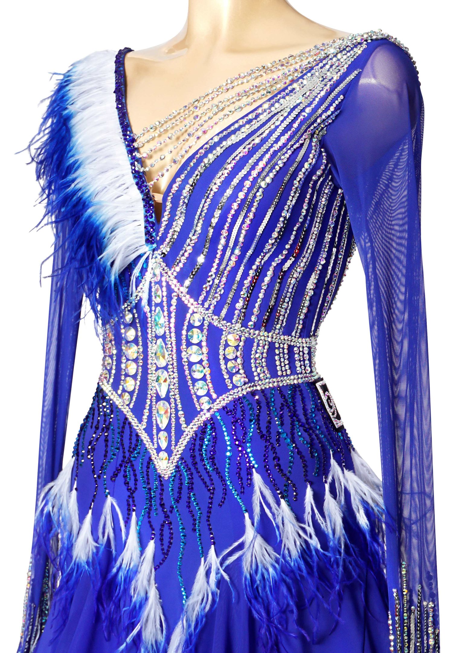 Royal Feather Crystal Line Ballroom Dress PC-WB19047 | International  Ballroom