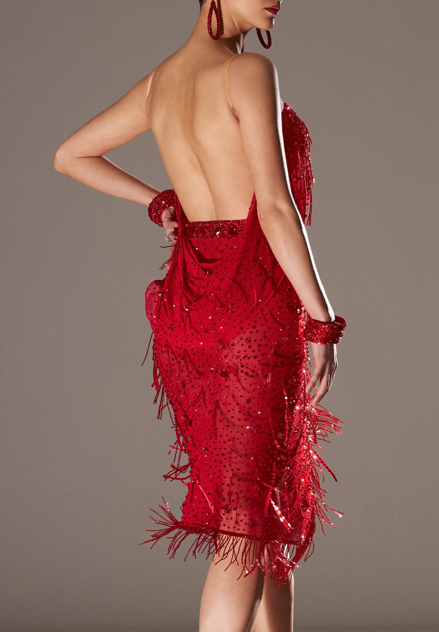 latin inspired cocktail dresses Miari Lily Kimono Latin Dress