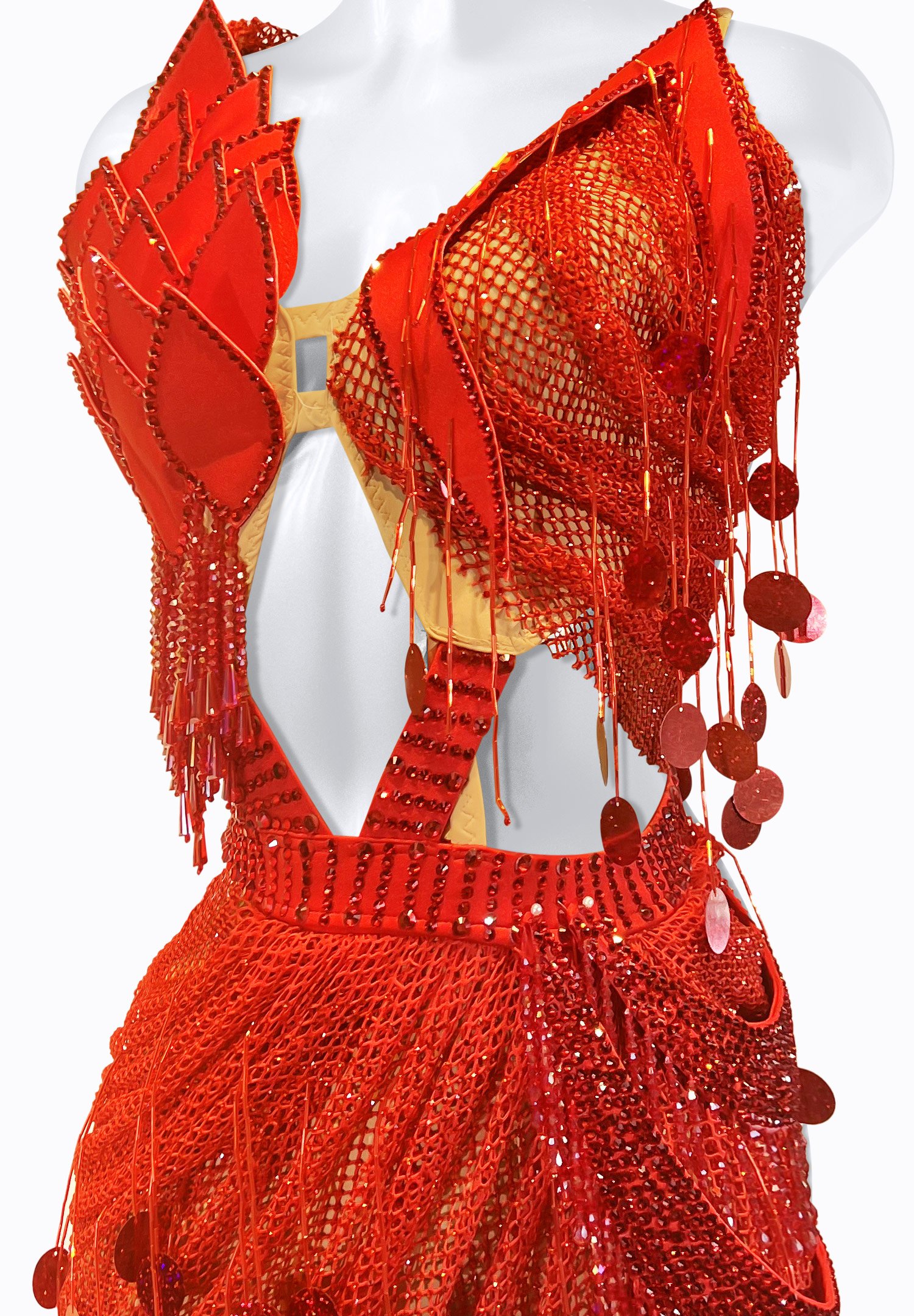 Sequin Mesh Latin Dress PR-L225179 | International Latin