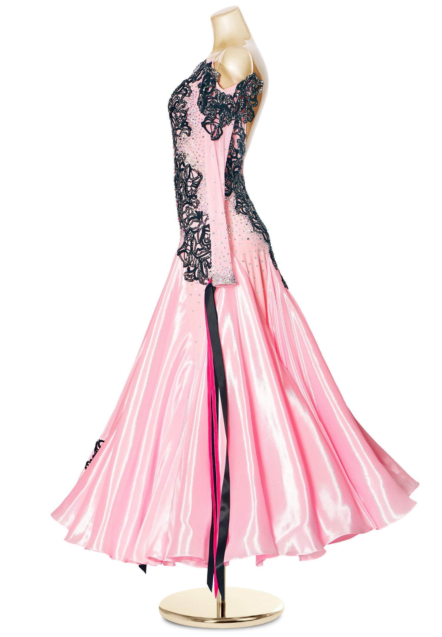 pink ballroom dance dress Fuchsia hot pink ballroom dancing dresses for women girls rhinestones waltz tango professional foxtrot smooth flowy dance long skirt gown for female