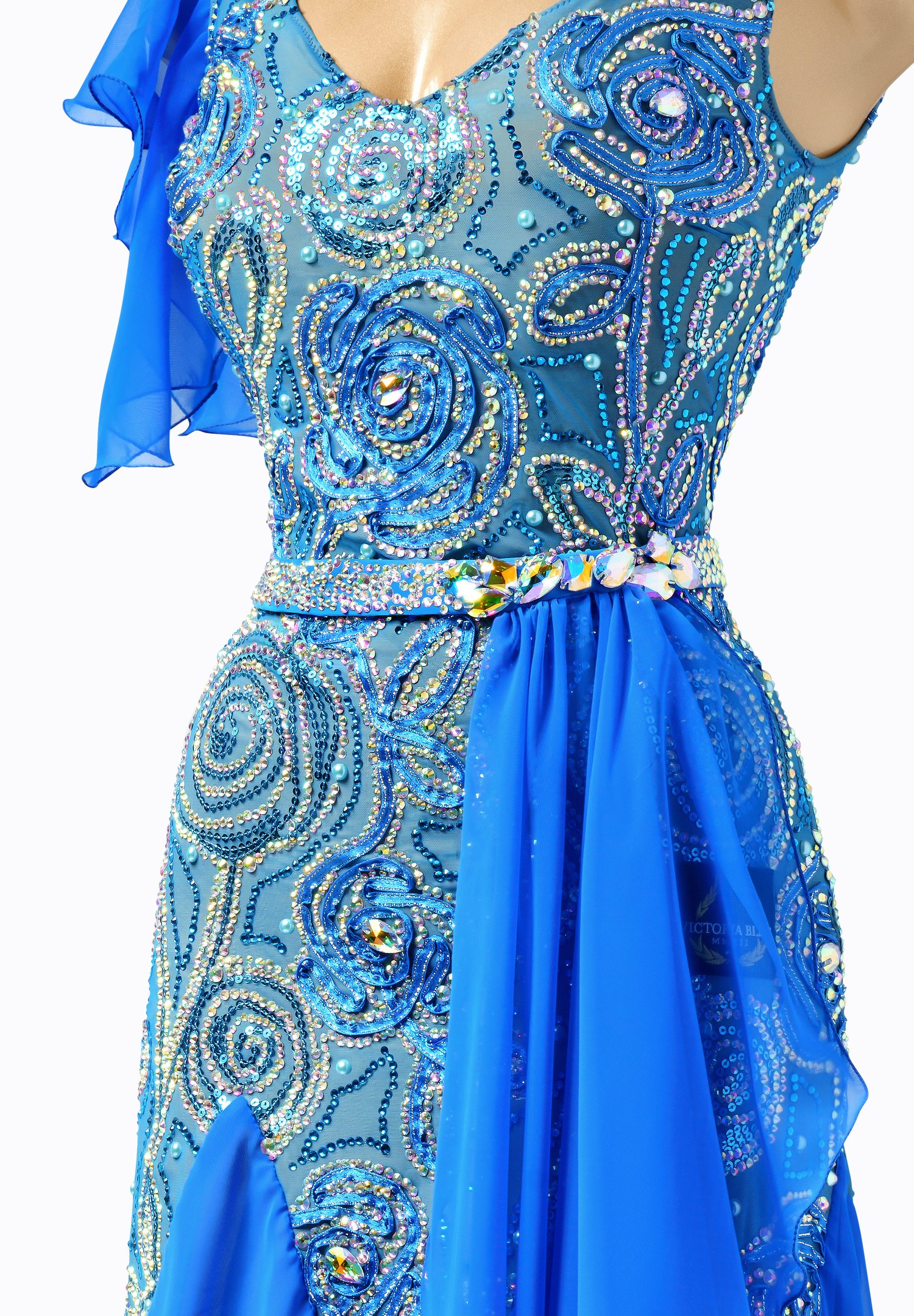 princess polly baby blue dress Swirling Flower Dance Dress VB-S22015