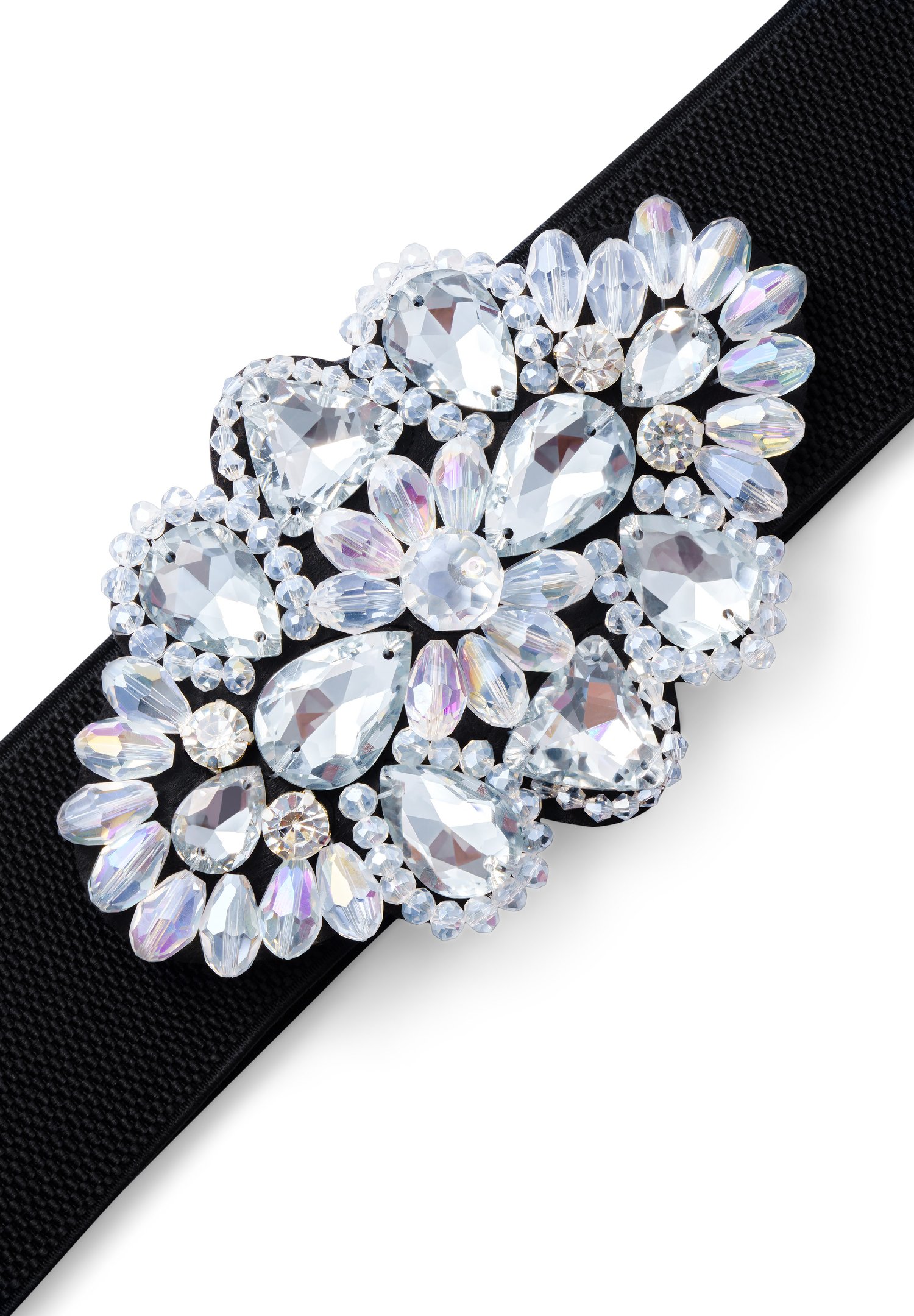 9124 Rhinestone Belt Wide Elastic Waist Belts For Dress Fashion Wide Rhinestone Belt - Etsy main image 3
