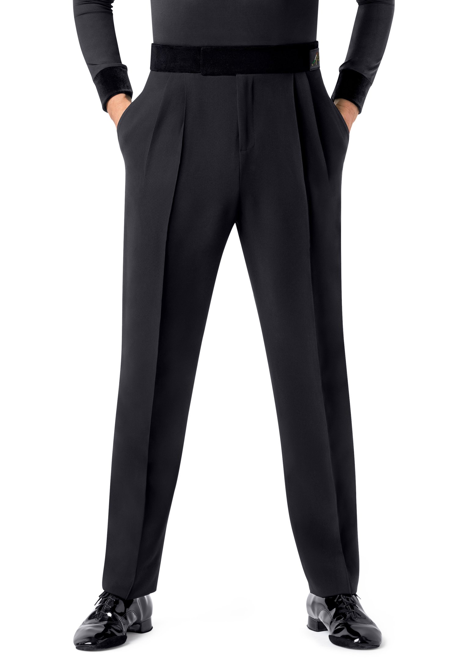 Armando Mens Double Pleats Slim Pants w/ Velvet 00168 | Dancewear