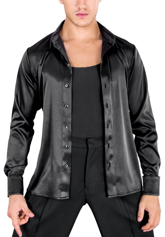 DSI Mens Outside Satin Latin Shirt 4026 | Dancewear DSI Mens Outside Satin Latin Shirt 4026 | Dancewear