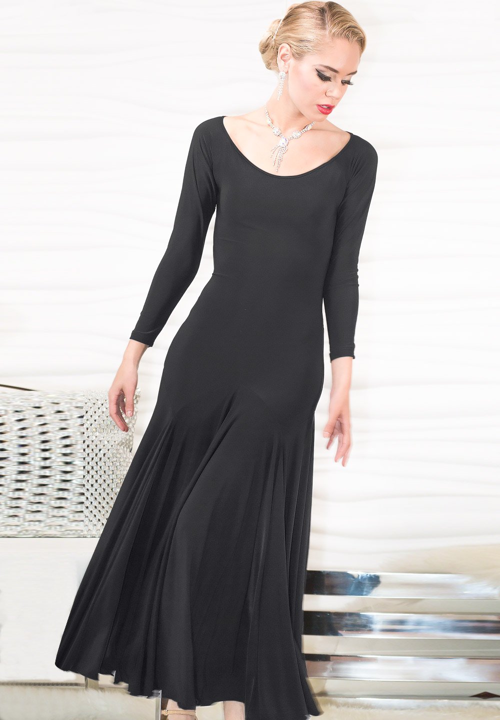 knee length dresses for ladies Elegant Long Ballroom Dance Dress – Dance America