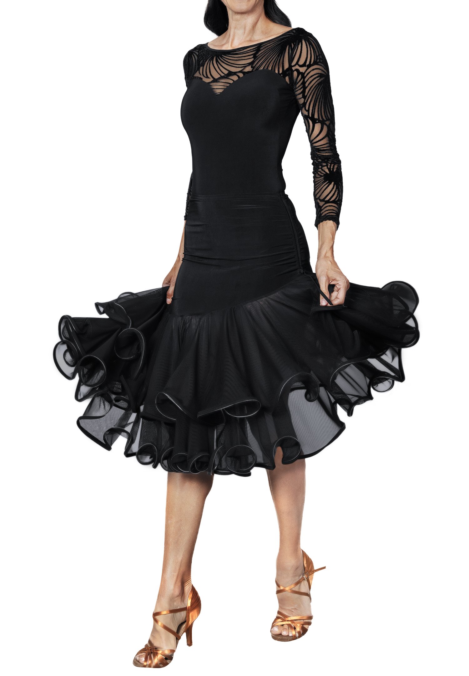 flamenco dress black Vestido Maxi Flamenco Smiles - Negro