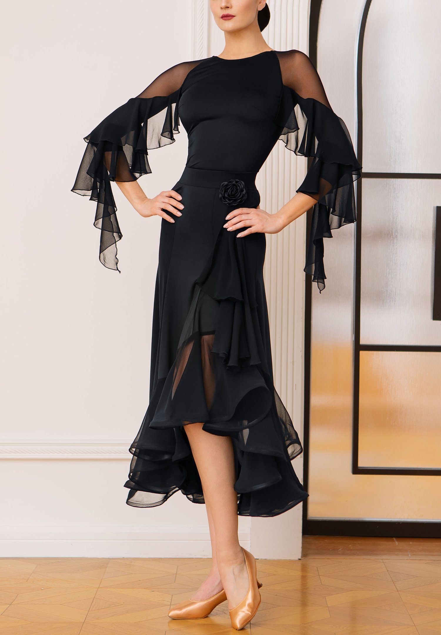 TID Mesh Frill Ballroom Skirt S005 | Skirts