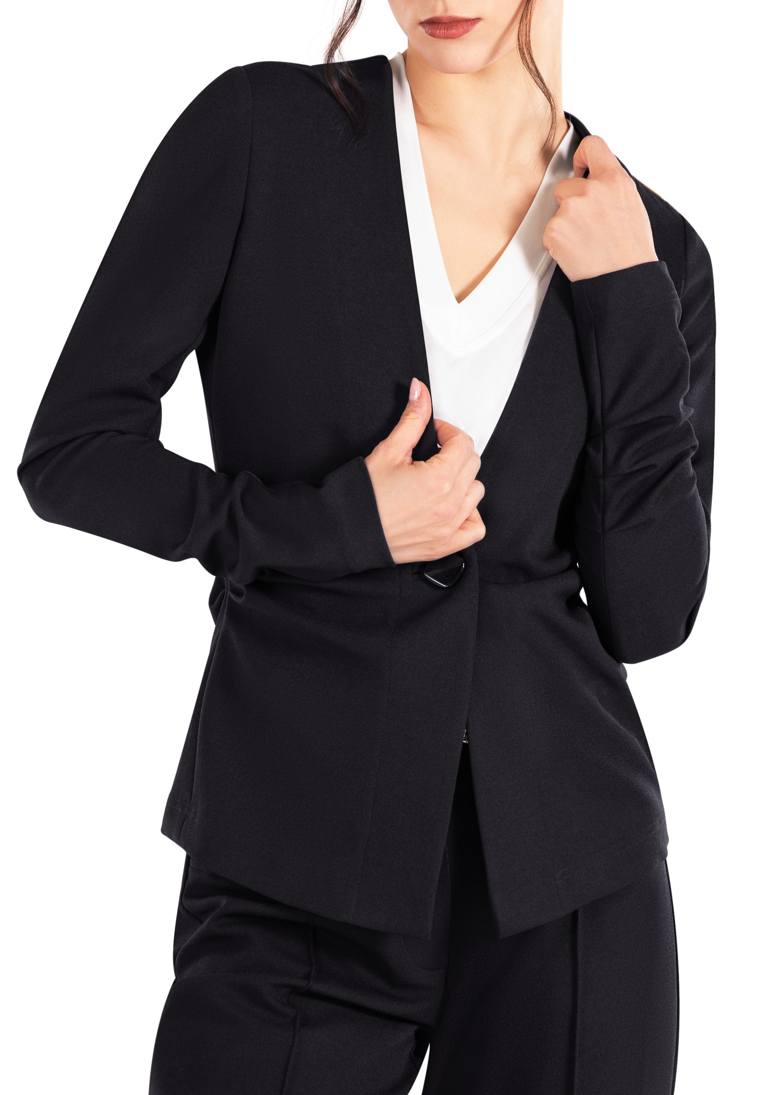 Maly Ladies collarless Jacket B201304 | Tops
