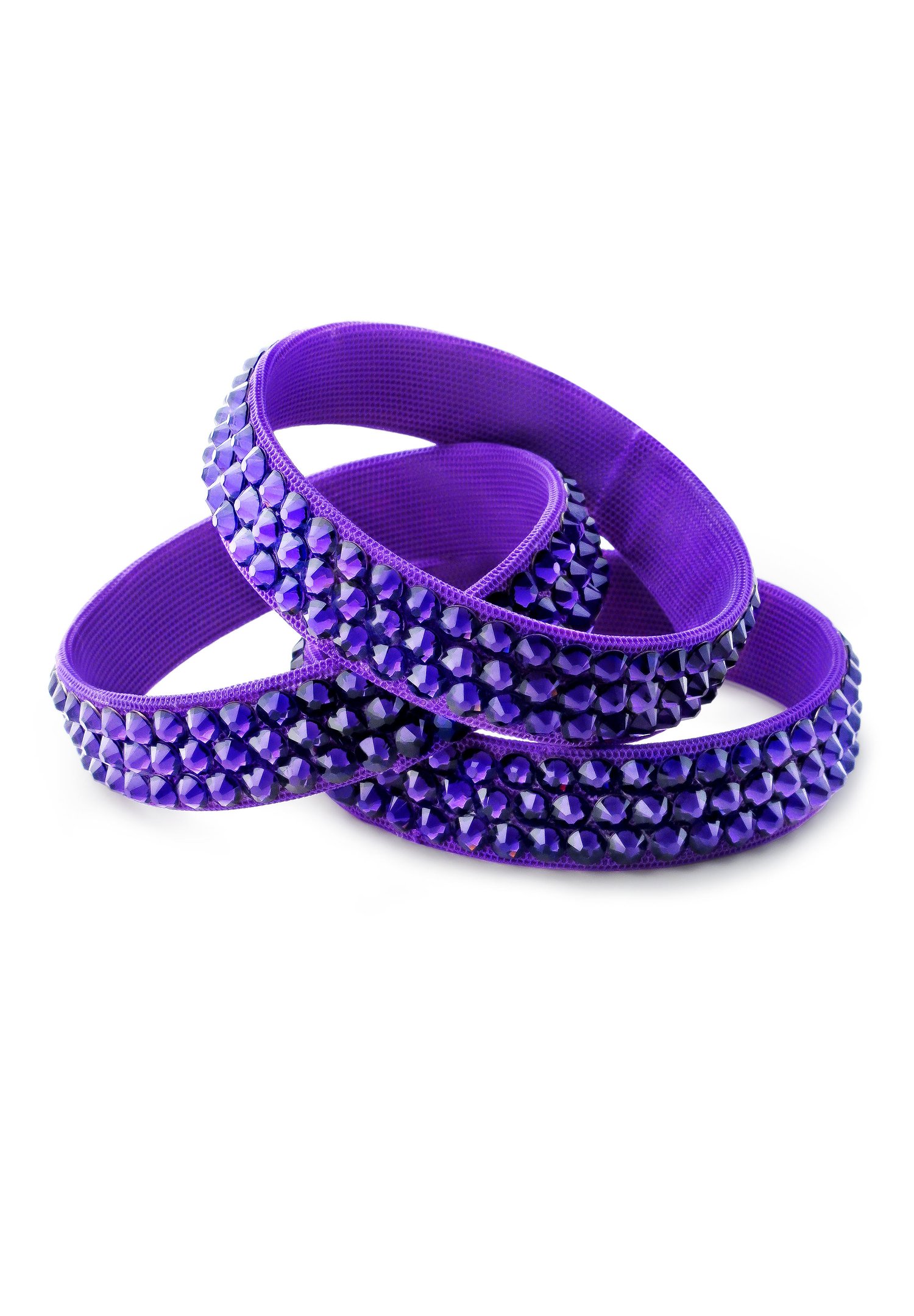 Lella Wear Hair Wrap Purple Crystal Beads Cuff Rhinestones Gina Purple Rhinestone Applique – KikiTextiles main image 2