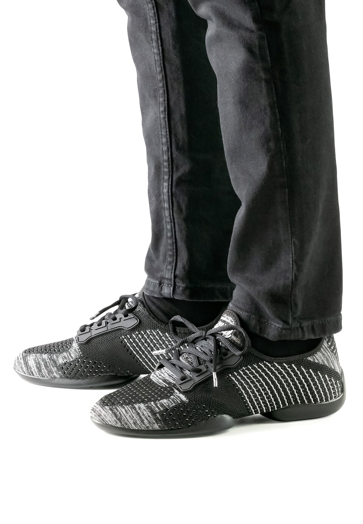 Baskets De Danse Anna Kern Suny 7410 En Cuir Noir - Semelle Polyuréthane Pivotante, Largeur Normale