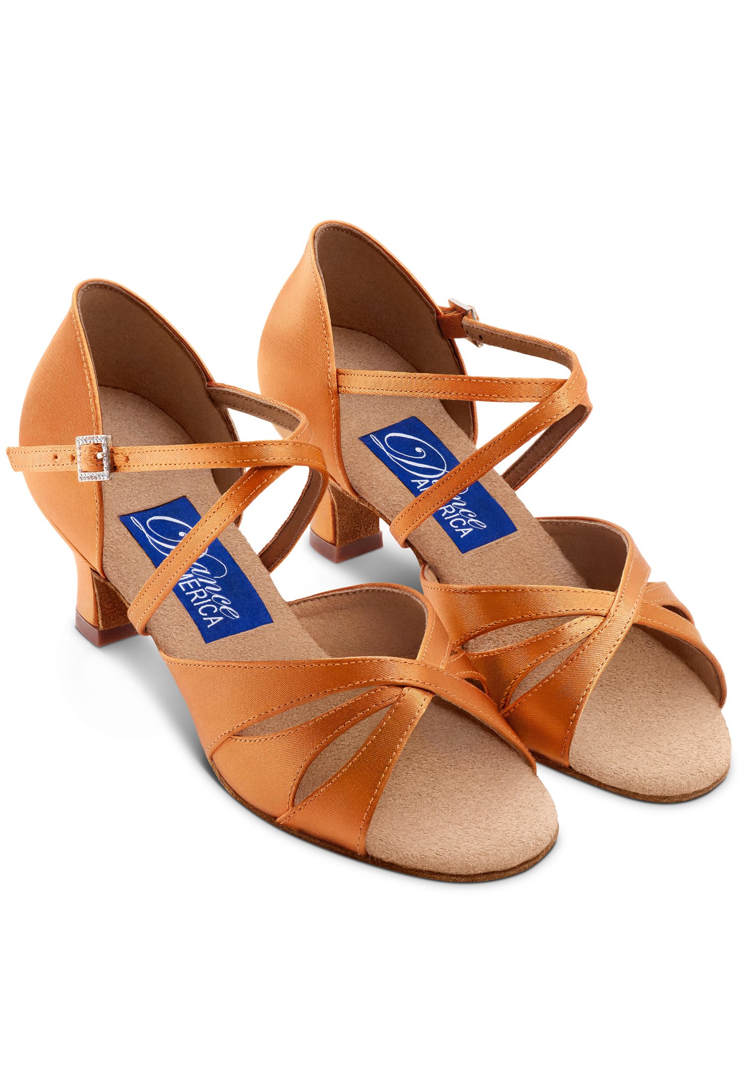 Dance America Latin Ballroom Dance Shoes Bronze Satin Low Heel US 7–7.5 Brooklyn Women main image 2