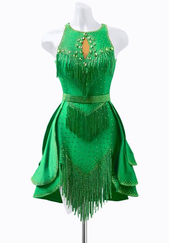 slim fit dress slacks Emerald Green Sequin Fringe Dress main image 1